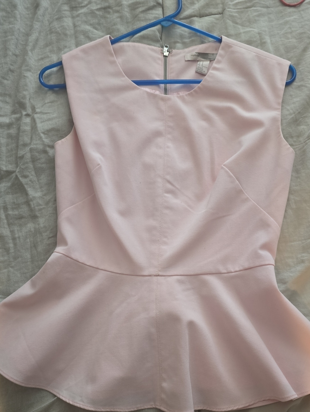 Forever 21 Light Pink Sleeveless Peplum Top